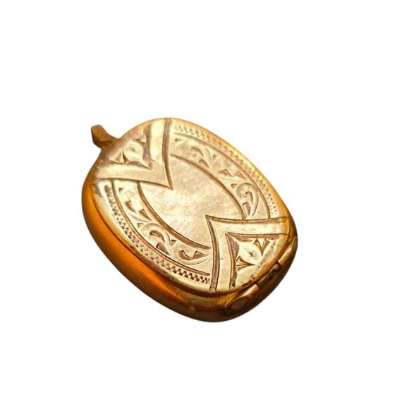 Antique Gold Filled Locket Or Pill Box (A8190) - Picture 3 of 6